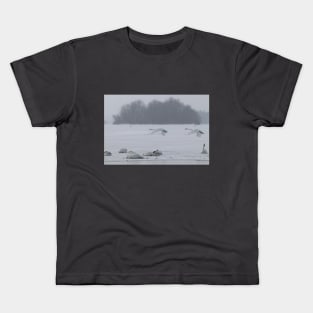 Misty Winter Morning in Muskoka Kids T-Shirt